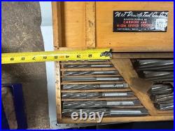 MACHINIST BsMt TOOL LATHE MILL Large M J Daniels Reamer Set in Wood Case