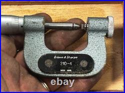 MACHINIST TpCb TOOLS LATHe MILL Brown & Sharpe 210 1 Thread Micrometer Anvil