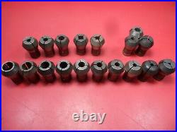 Machinist Lathe Tools Lot of 18 Allison Collets, Round, Square & Hex