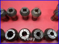 Machinist Lathe Tools Lot of 18 Allison Collets, Round, Square & Hex