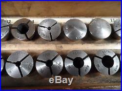Machinist Tool 9 South Bend Collet Draw Bar Set, Collets & Original Wood Box