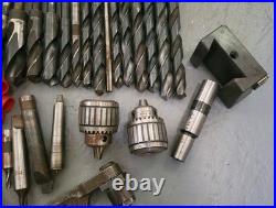 Machinist Tools Lot Bundle CNC Lathe Drill Bits, Chucks, Etc