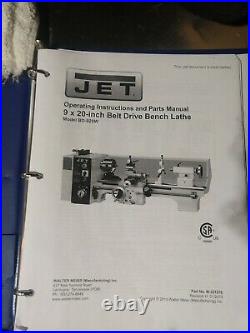 Metal working JET lathe 9 X 20 Belt Drive Bench With Cutting Tools And many