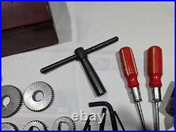Mini Lathe Tool Parts Set in Metal Box, Change Gears 14mm Bore, Centers, Others