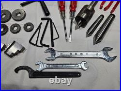Mini Lathe Tool Parts Set in Metal Box, Change Gears 14mm Bore, Centers, Others
