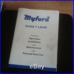 Myford super 7 lathe. New motor and range of tools