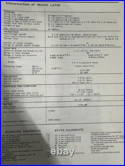 NICE Mazak 18x60 Metal Lathe Very Well Tooled Up Gap Bed Adjustable Brake