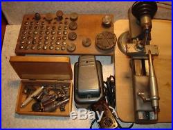 NICE VINTAGE American Watch Tool Co. Watchmakers Jewelers LATHE WITH TOOLS