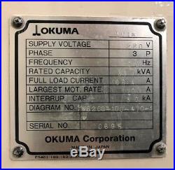 Okuma Lu-15mw Cnc Sub Spindle Live Tool Turning Center Lathe Doosan Mori