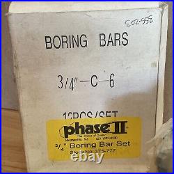 Phase II 12 Piece 3/4 Boring Bar Set C6 Bars 3/4 Shank Lathe Tool