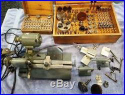Rare BOLEY F1 WATCHMAKERS LATHE with Complete Box Of Accessories + EXTRAS