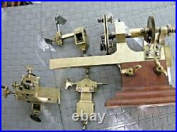 Rare brass & steel watchmaker lathe universal swivel chair for precision work