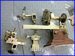 Rare brass & steel watchmaker lathe universal swivel chair for precision work