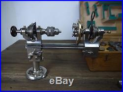 STUNNING VINTAGE LORCH SCHMIDT & CO. 8mm WATCHMAKERS LATHE + ATTACHMENTS