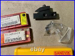 Sandvik MS- R151.2.3622 Lathe Tool Holder and Parting Heads Lot with Inserts