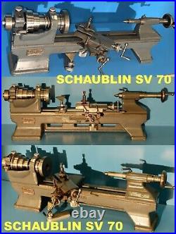 Schaublin SV 70 Tool-WatchMakers High Precision Lathe Plain Bearings y'1950