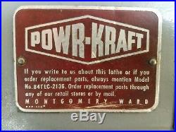Screw-Cutting, Metal-Cutting Lathe, Montgomery Ward Powr Kraft (Made by Logan)