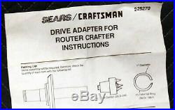 Sears Craftsman Router Crafter with RARE OPTIONAL ADAPTER. Woodworking, lathe