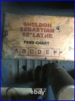 Sebastian Metal Lathe 15x 48 3Hp Motor 220/440V 3Ph With tooling