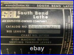 South Bend CL 0 187RB Tool Room Lathe 10 x 32 Tooling 5C Collet Closure NICE