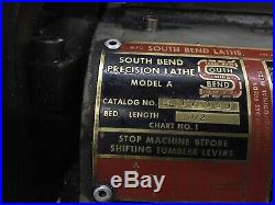 South Bend Model A Lathe 10 10k 3 1/2 Bed Tooling