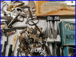 Superb Collection Of vintage Watchmakers Tools and instruments and keys