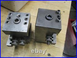 Two South Bend Lathe Heavy 10 Double Combination Tool Post Holder Blocks