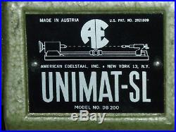 Unimat SL-1000 miniature or jewelers lathe #DB-200, made by Edelstaal in Austria