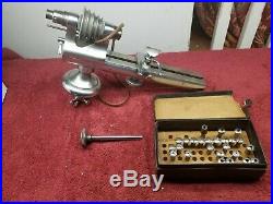 Unmarked Watchmaker/jewelers Lathe w Box of Collets