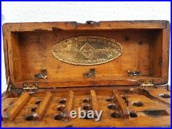 VERY RARE Antique OK TOOL HOLDER Co. Lathe Tool Holder/Wooden Box & Bits