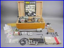 Vintage Unimat Db200 Lathe & Accessories In Wood Box Austrian Made Red Badge