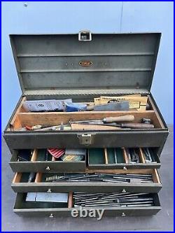 VTG Full of Tools Lathe DUNLAP 5-DRAWER MACHINIST TOOL BOX 20 x 8.5 x 13