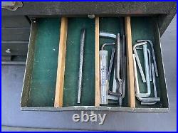 VTG Full of Tools Lathe DUNLAP 5-DRAWER MACHINIST TOOL BOX 20 x 8.5 x 13