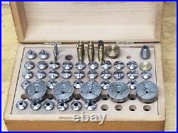 Vintage 8mm Watchmakers Jewelers lathe Collets Centers 53 Piece USA And Paulson