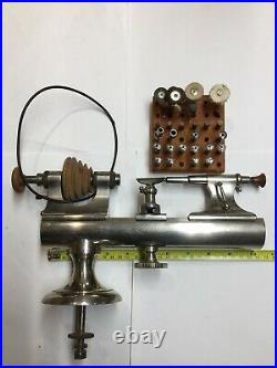 Vintage American Watch Tool Co. Watchmakers lathe 6mm, with collets. RARE