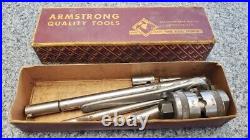 Vintage Armstrong Lathe Boring Bar Tool Set in Box w 3/4 & 1/2 Bars