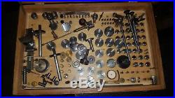 Vintage G. Boley 8mm watchmakers lathe with many tools, chucks and Gear Cutters
