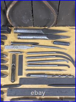 Vintage L. S. Starrett Tools Machinist Tools Rex Blue Chip Cutting Bars Lathe Wow