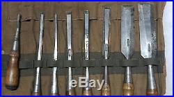 Vintage Stanley 8 pc. Wood Chisel Set with pouch carving, lathe