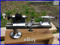 Vintage Tool Watchmakers Bench Lathe 12 Peerless Marshall Center Rest