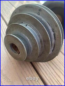 Vintage Wade Tool Co. Lathe Jack Shaft Assembly, 4 Step Pulley Made in USA
