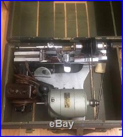 Vintage Watchmakers Lathe Dayton Type 2M011-REV Volts 115 with Tools and Box