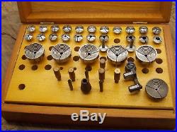 Vintage Watchmakers watch repair tool G Boley 8mm lathe collet set w wood box WW