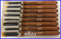 Vtg Set Of 8 Craftsman High Speed Steel Wood Lathe Turning Chisels With Box NICE