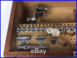 Watchmaker lathe Lorch 8mm with heavy foot plate and many accessories