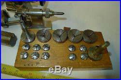 Watchmakers 8mm IME LATHE collets, step/ring chucks, brass wax & TIP OVER T-rest