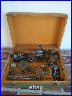 Watchmakers Lathe Andrä & Zwingenberger/ Präzima, DDR with accessories in box
