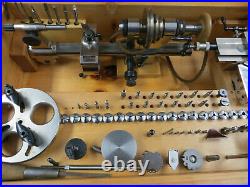 Watchmakers Lathe G. BOLEY with accessories in wooden box