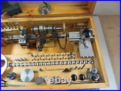 Watchmakers Lathe G. BOLEY with accessories in wooden box